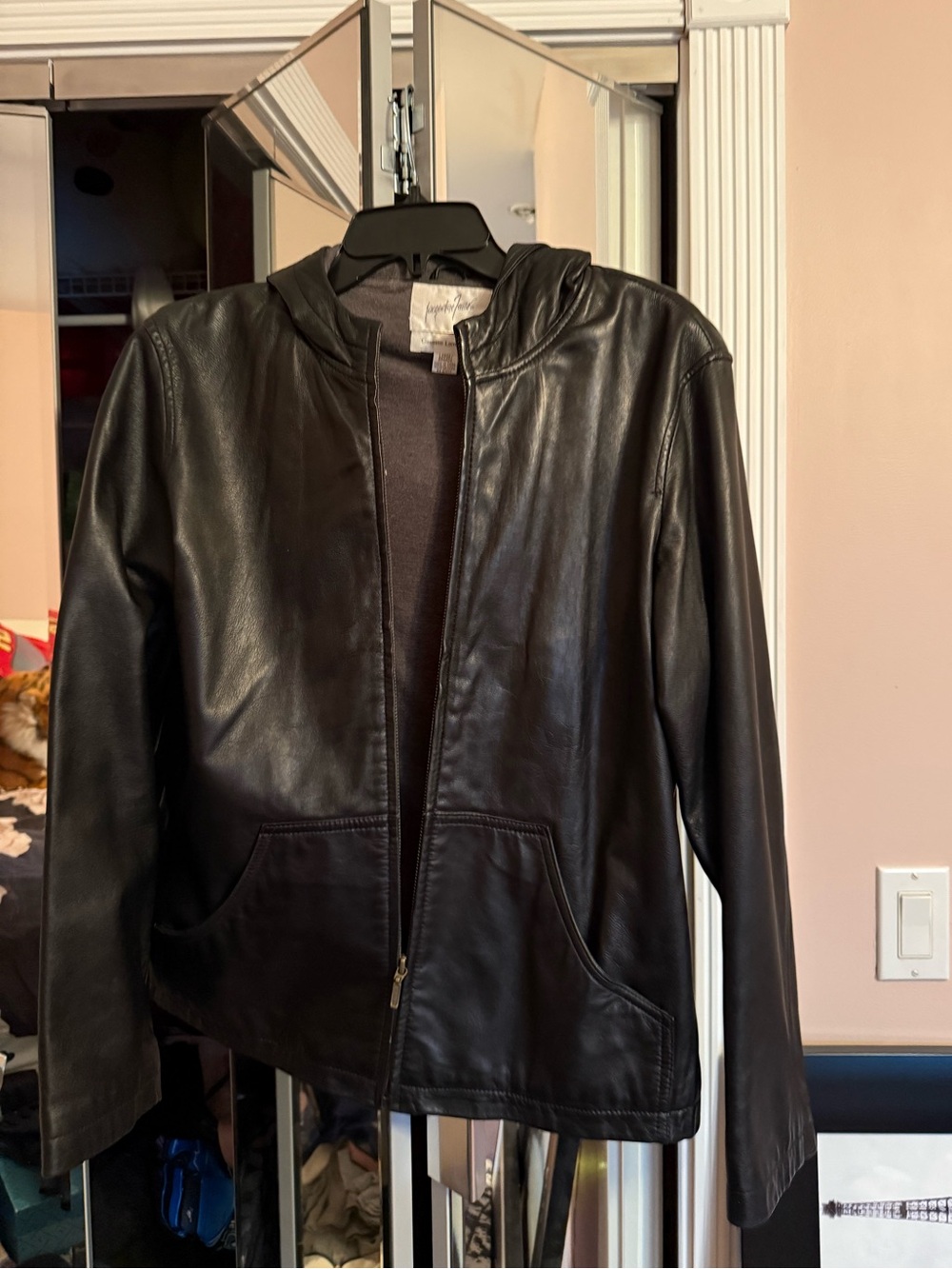 Jacqueline Ferrar Black Lambskin Zip Jacket